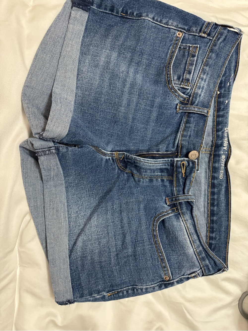 Old Navy Washed Blue Denim Boyfriend Shorts